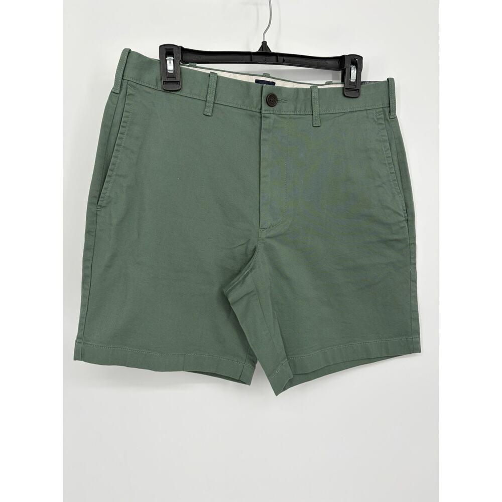 J Crew Shorts Mens 31 Green 7 Inch Inseam Stretch Chino Casual Preppy Frat Soft
